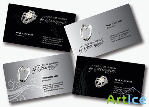 Jewelry Business Cards Psd for Photoshop