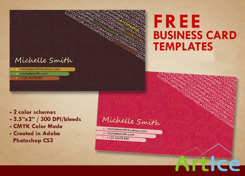 Artist Business Cards Psd for Photoshop