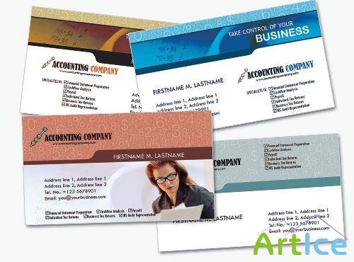 Financial Business Cards Psd for Photoshop