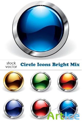 Vectors - Circle Icons Bright Mix