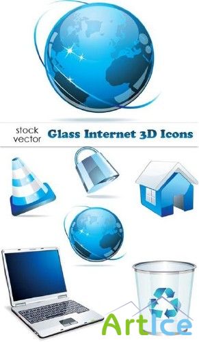 Vectors - Glass Internet 3D Icons