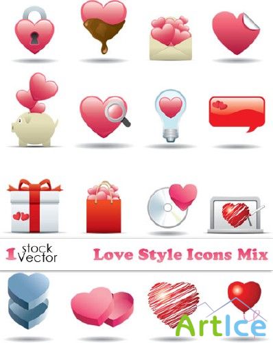 Love Style Icons Mix Vector
