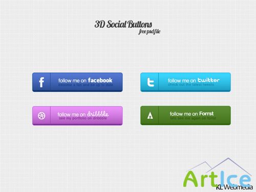 New 3D Social Buttons