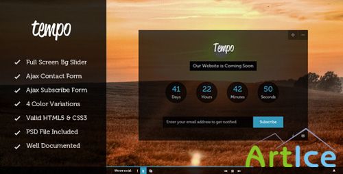 ThemeForest - Tempo - Full Screen Coming Soon Template - RIP