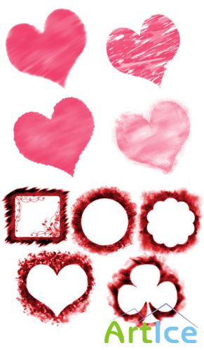 Painted Heart Brushes Set for Photoshop