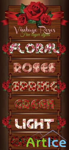 Vintage Roses Text Styles