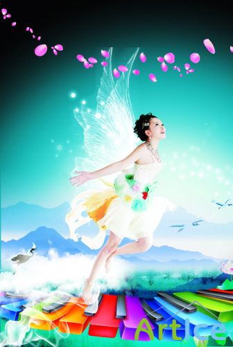 The magic sound of music psd for Photoshop