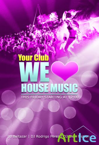 House Music Party Flyer for Photoshop