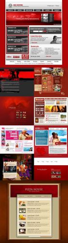 10 Red Web Templates Pack