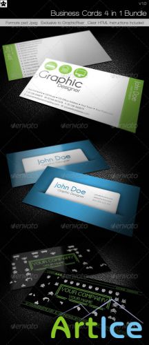 GraphicRiver - Business cards 4 in 1 Bundle 232615