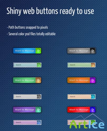 Shiny Web Button for Photoshop - Nature