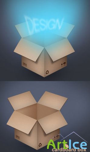 Cardboard Box Psd for Photoshop