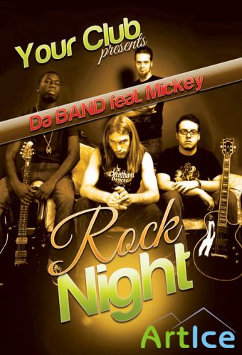Rock Concert Party Flyer/Poster PSD Template