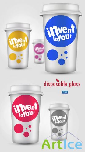 Disposable glass beakers for Photoshop