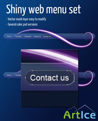 Shiny Web Menu Set for Photoshop