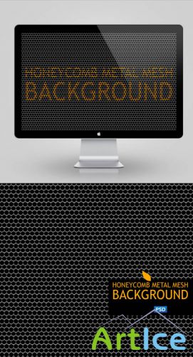 Honeycomb Metal Mesh Background Psd for Photoshop