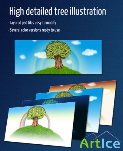 High Detailed Tree Illustration for Photoshop