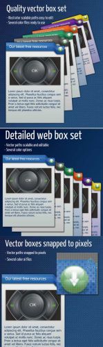 Colorful Website Boxes Set for Photoshop