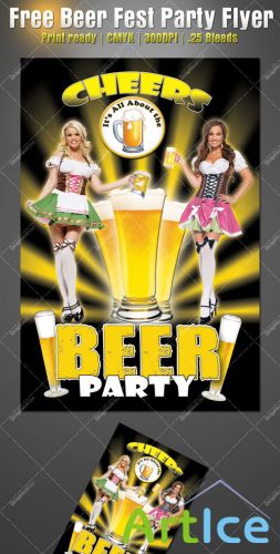 Beer Fest Party Flyer Template for Photoshop
