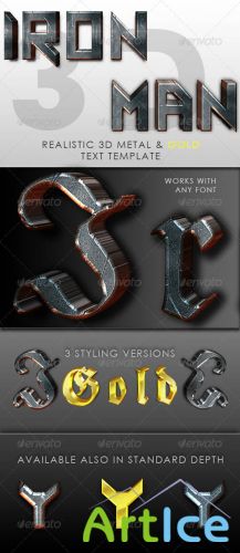 GraphicRiver - Iron Man 3D Text Template 245410