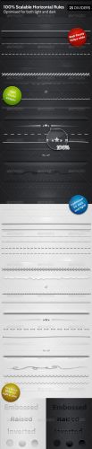 GraphicRiver - 25 Horizontal Rules / Dividers - 100% Resizable 157978
