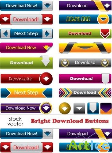 Vectors - Bright Download Buttons