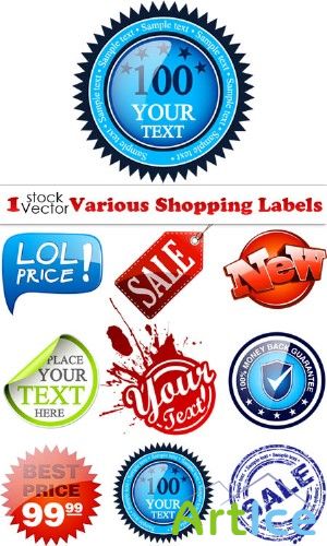Various Shopping Labels Vector