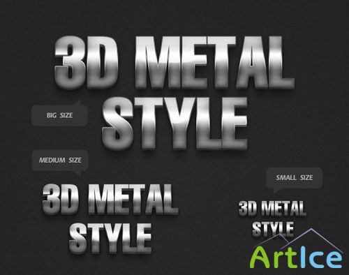 3D Metal Text Styles for Photoshop