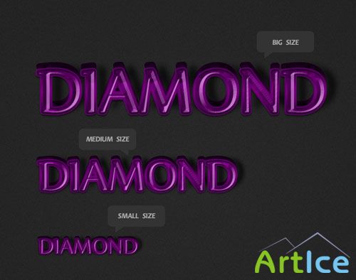 3D Diamond Text Styles for Photoshop
