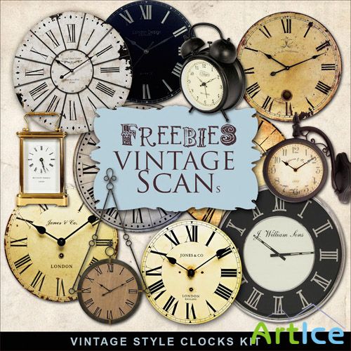 Scrap-Kit - Vintage Style Clocks