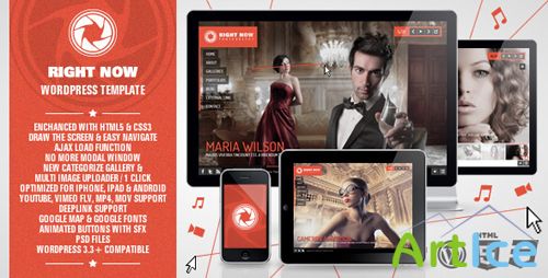 ThemeForest  Right Now Full Video, Image with Audio HTML Template