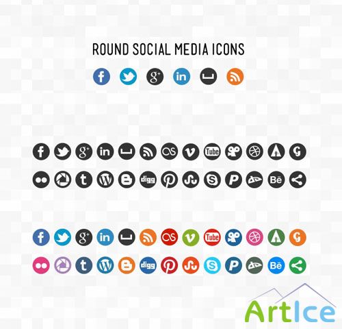 Round Social Media Icons - MediaLoot