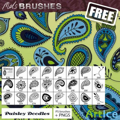 Brushes for Photoshop - Paisley Doodle