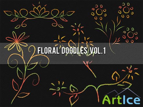Brushes for Photoshop - Floral Doodles Pack 1