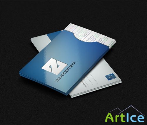 Blue Business Card for Photoshop