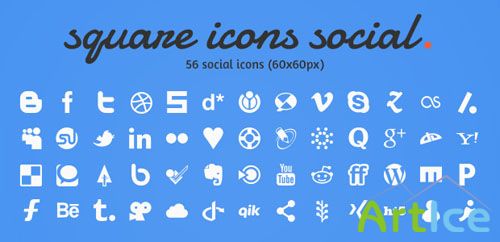 PSD Template - Social Square Icons