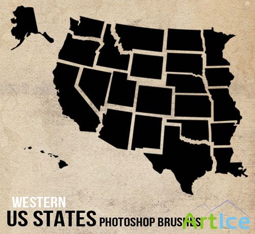 Brushes for Photoshop - US States - West