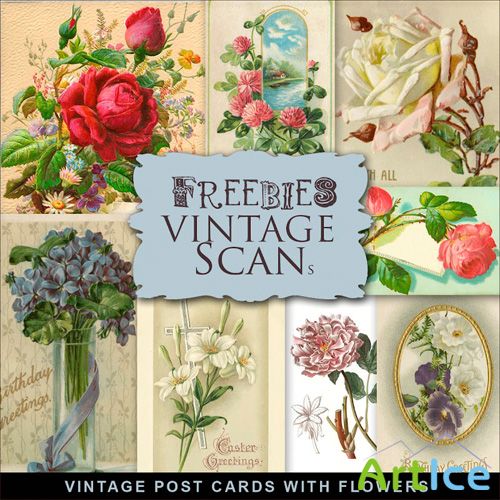 Scrap-Kit Vintage Post Cards The Buatiful Illustrations