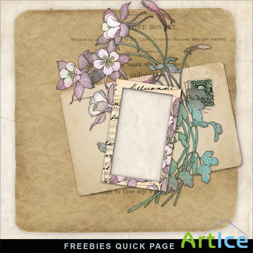 Scrap-Kit book and flower illustration