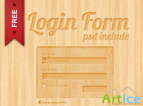 PSD Template - Wood Login Form