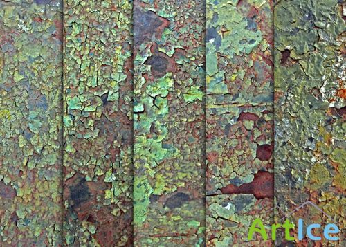 Textures - Rusted Green Cracked Paint