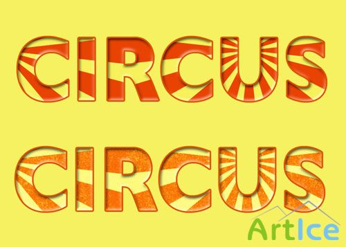 Circus Themed Photoshop Layer Styles