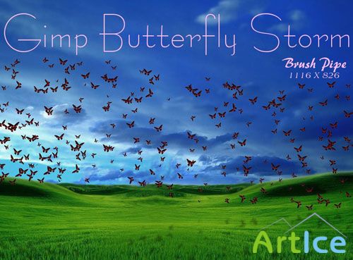 Brushes for Photoshop - Gimp Butterfly Storm