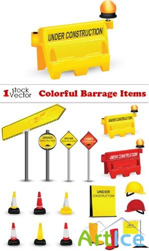 Colorful Barrage Items Vector