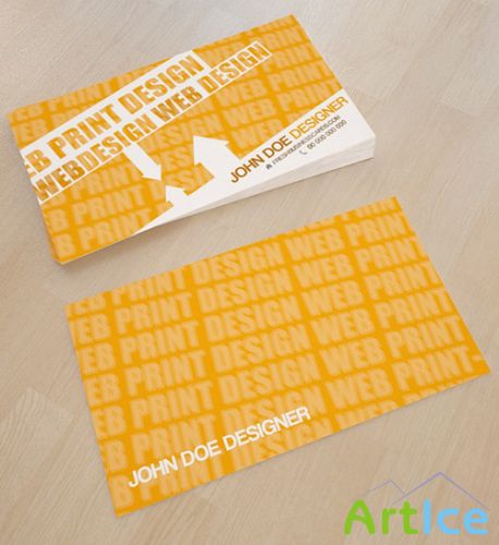 Yellow Business Card Template for Photoshop