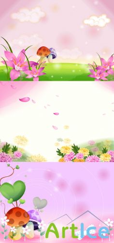 Tender beautiful spring landscapes Psd for Photoshop