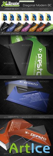 Diagonal Modern Business Cards