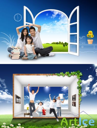 A happy family psd for Photoshop