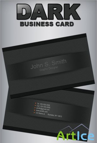 Dark Business Card PSD Template