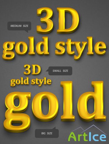 3D Gold Text Styles for Photoshop